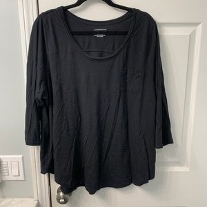 LANE BRYANT size 22/24 black 3/4 sleeve top